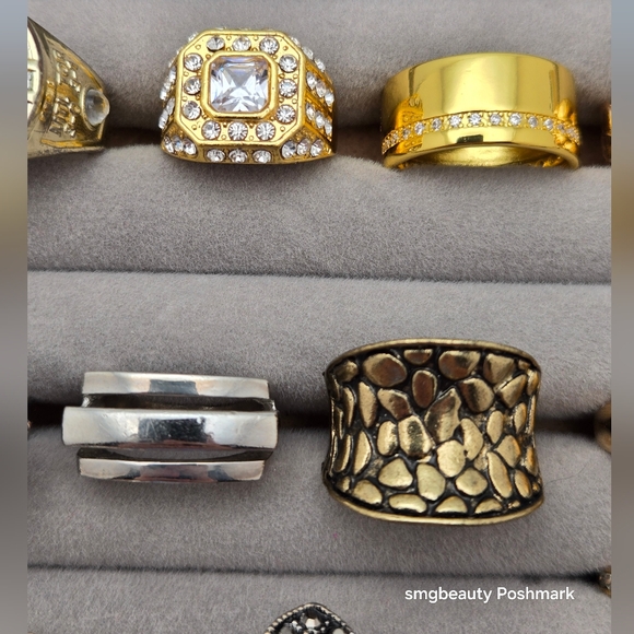 Lot of 25 Assorted Rings Mixed Sizes & Colors Fashion Jewelry - Picture 6 of 12